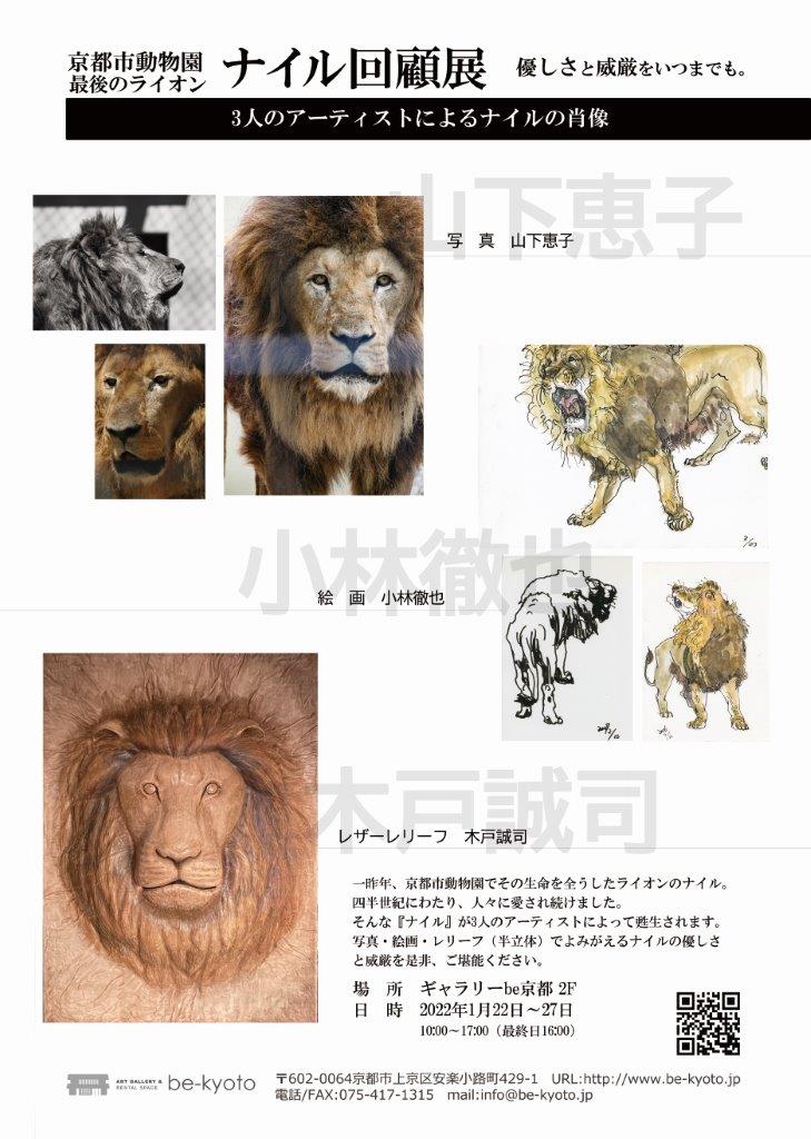 京都市動物園　最後のライオンナイル回顧展に出展 チラシ